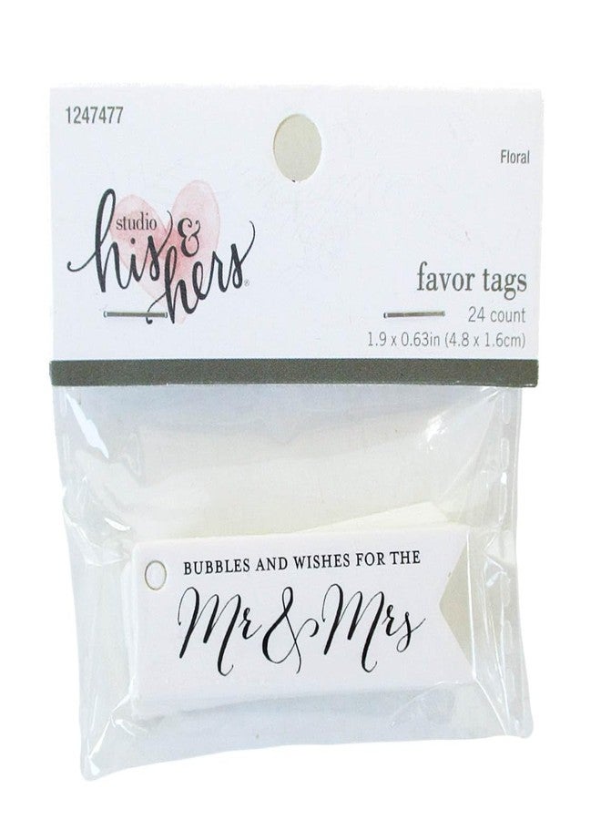 Show-Offs Mr & Mrs White Bubble Favor Tags for Weddings - 24 Count - Image 3